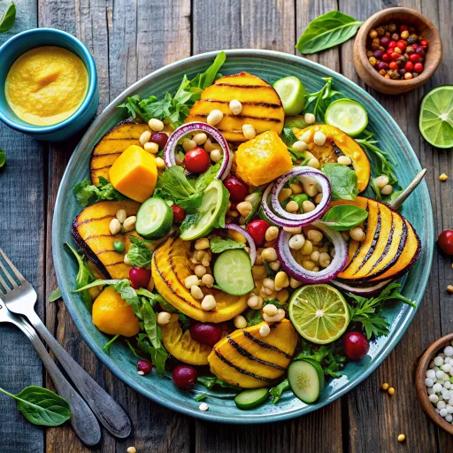 Sült Csicseriborsó és Grillsütőtök Saláta